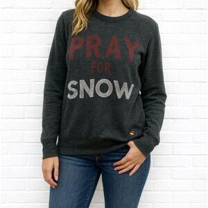 Aviator Nation Unisex Pray For Snow Long Sleeve Shirt Grey Size XS